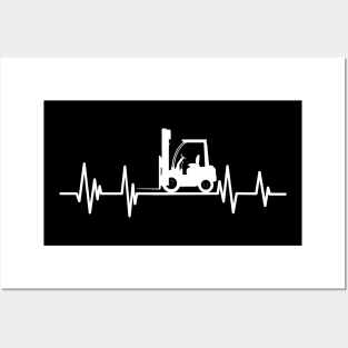 heartbeat Forklift Operator Birthday forklifter lover Posters and Art